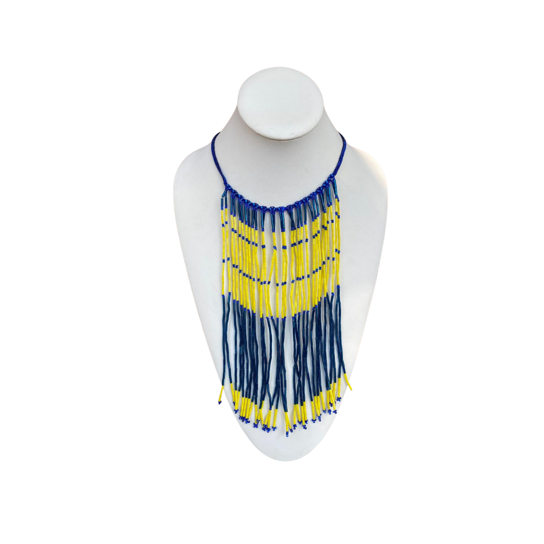 Necklace Navy & yellow